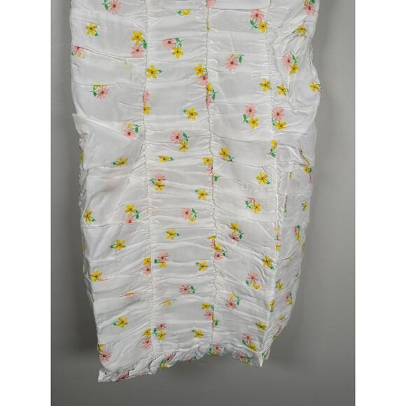 For Love & Lemons CELIA SHIRRED FLORAL EMBROIDERED LACE OPEN-BACK MINI DRESS XS - Picture 4 of 10